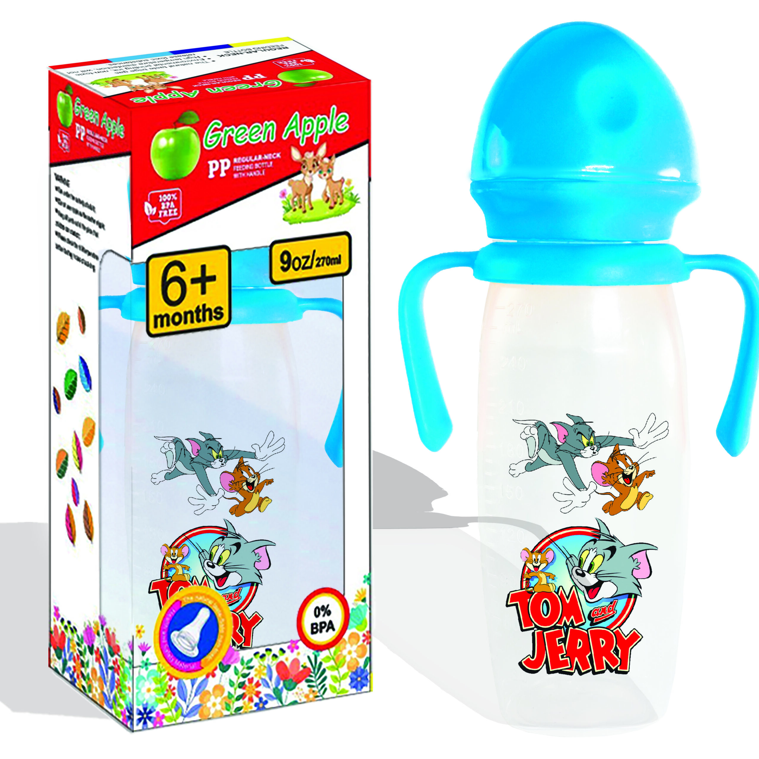 Triangle Base Baby Feeder 270ml (Transparent)