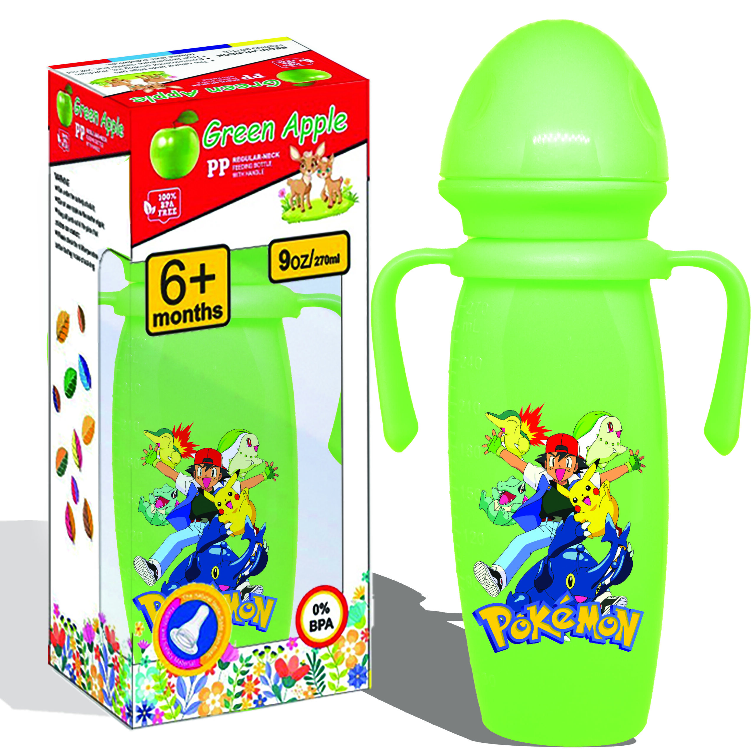 Triangle Base Baby Feeder 270ml (Funky) - Image 2