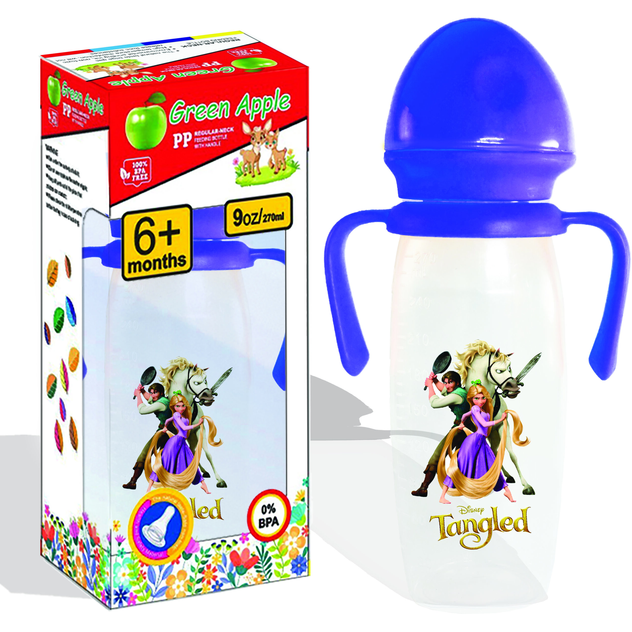 Triangle Base Baby Feeder 270ml (Transparent) - Image 2