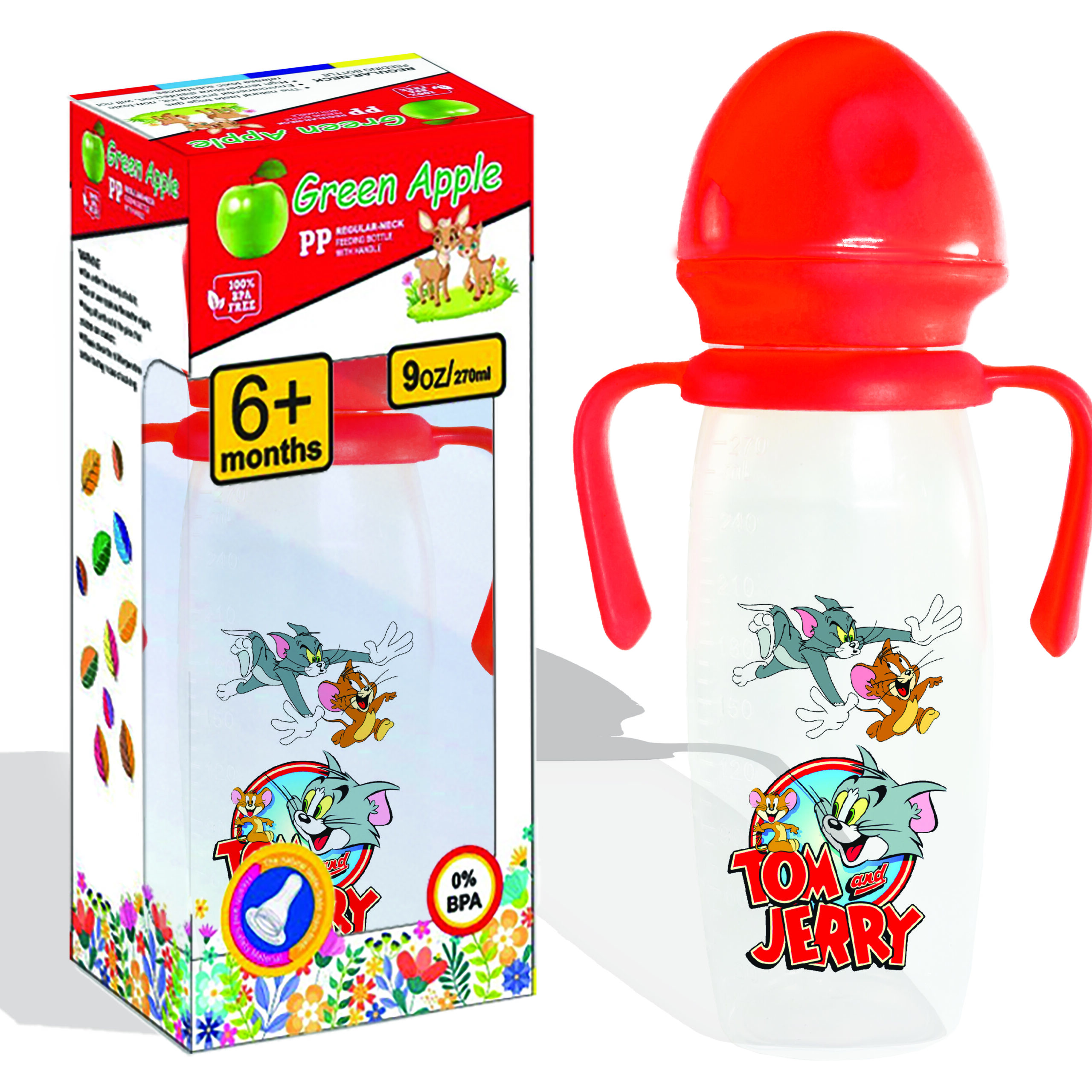 Triangle Base Baby Feeder 270ml (Transparent) - Image 5